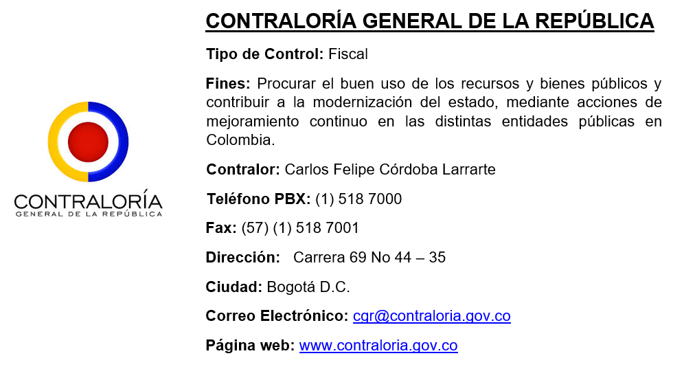 Contacto Contraloria General Republica