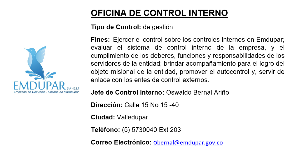 Contacto Control Interno